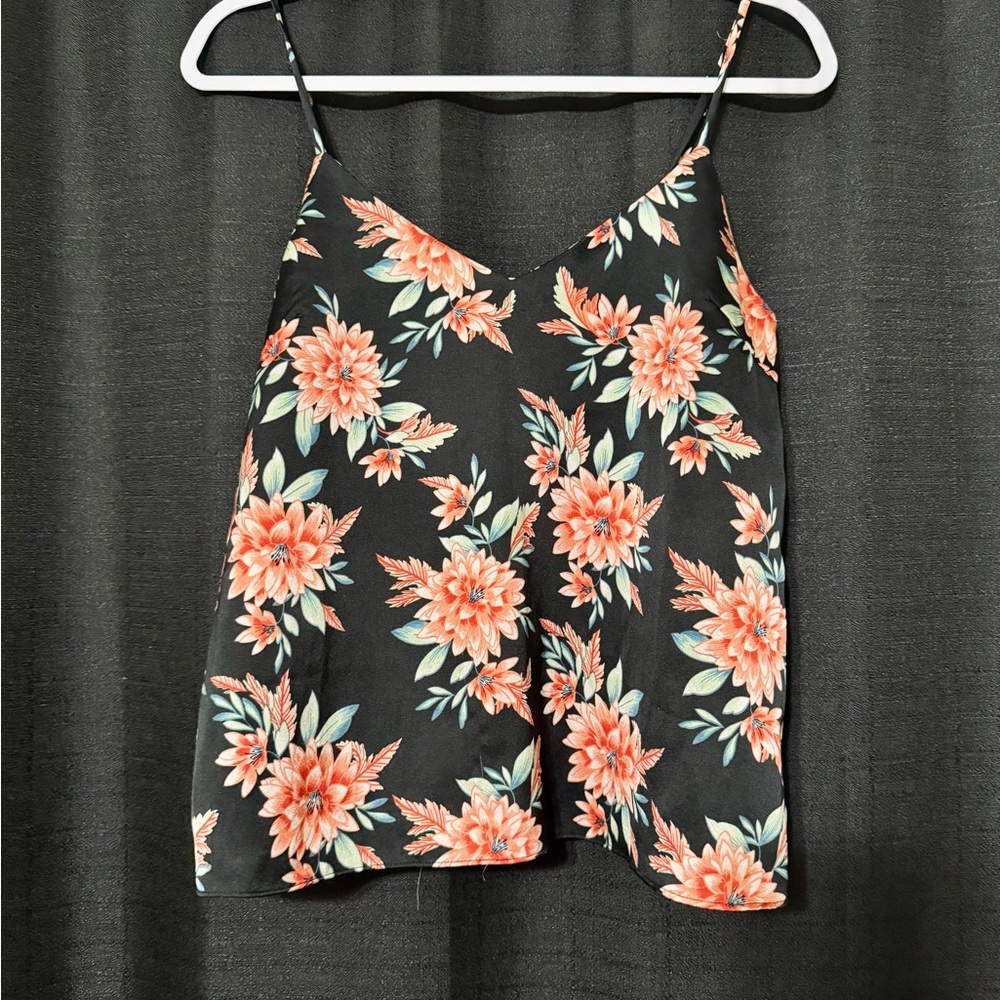 Floral Black Camisole Top